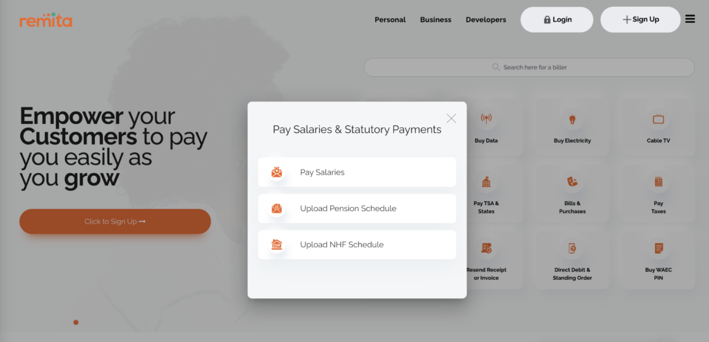 Remita_Salary interface