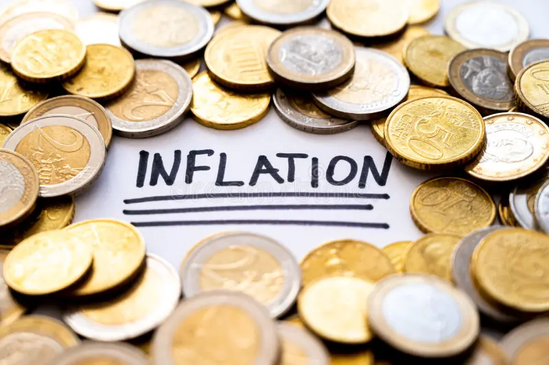 Pictorial representation of inflation (coins)