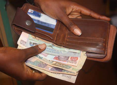 Wallet with naira notes in it